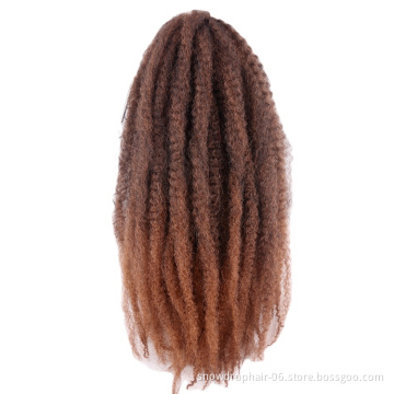 Free Sample Wholesale Cuban Cheap Extension Long Synthetic Curl Curly Crochet Afro Kinky Marley Twists Braiding Hair